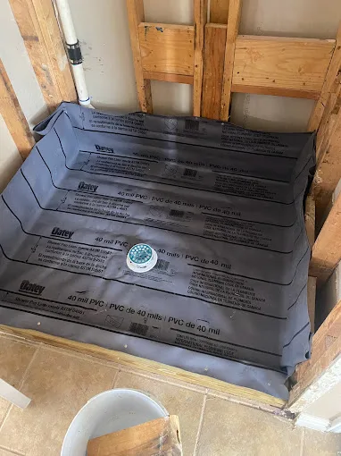 Installed kitchen sink