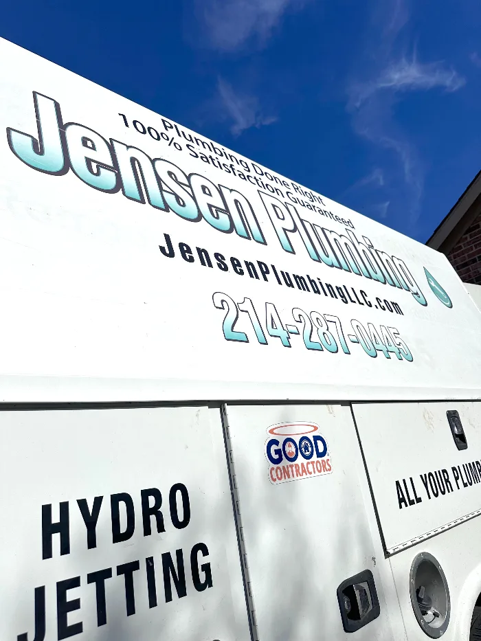 Jensen Plumbing hydro-jetting service truck