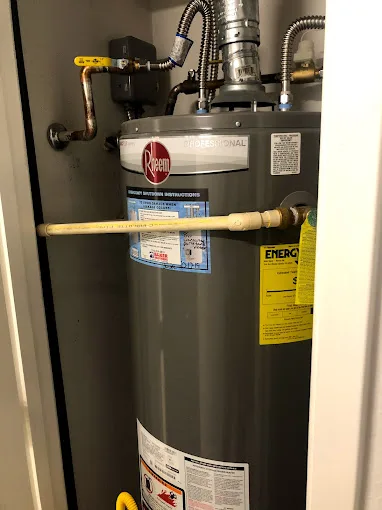 Water heater and connected piping